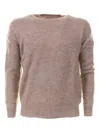 Mc2 Saint Barth Ribbed Hem Crew Neck Long Sleeve Sweater In Neutral