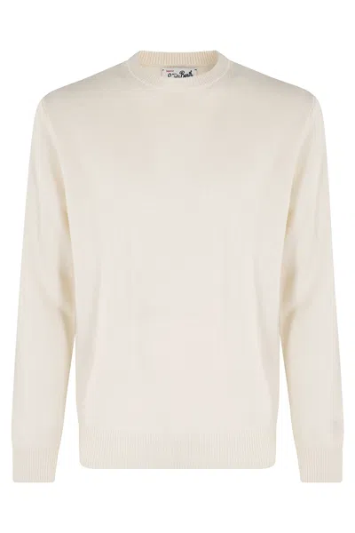 Mc2 Saint Barth Crew Neck Sweater In White