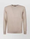 Mc2 Saint Barth Crew Neck Sweater With Ribbed Cuffs And Hem In Neutral
