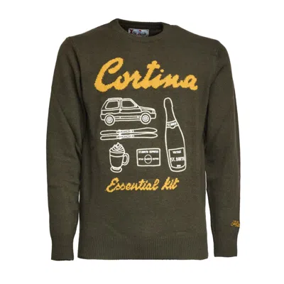 MC2 SAINT BARTH CREW NECK SWEATER WITH RIBBED DETAILS AND EMBROIDERY