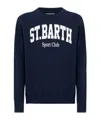 Mc2 Saint Barth Brushed Cotton Sport Club Crew-neck Sweatshirt With Printed In Blue