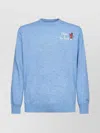 Mc2 Saint Barth Crew Neck Sweatshirt With Long Sleeves And Embroidery In Blue
