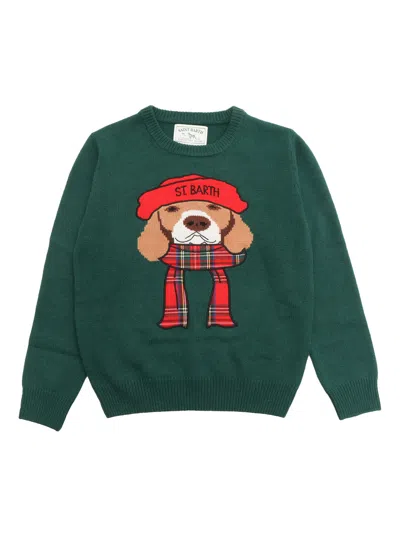 Mc2 Saint Barth Kids' Crewneck Jaquard Sweater In Multicolor