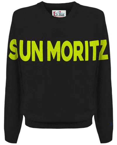 Mc2 Saint Barth Crewneck Long-sleeved Jumper In Black