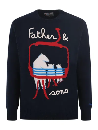 Mc2 Saint Barth Crewneck Long-sleeved Jumper In Blue