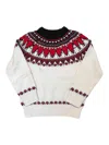 Mc2 Saint Barth Crewneck Nordic Sweater In White