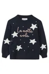 Mc2 Saint Barth Crewneck Oversize Sweater In Or Emb