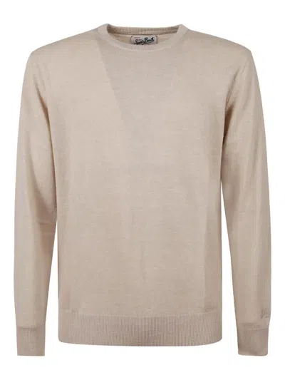Mc2 Saint Barth Beige Crew-neck Sweater In Multi