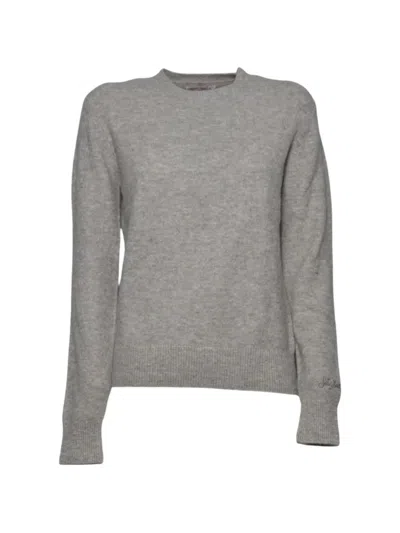 Mc2 Saint Barth Crew-neck Ribbed-trim Sweater In Gray