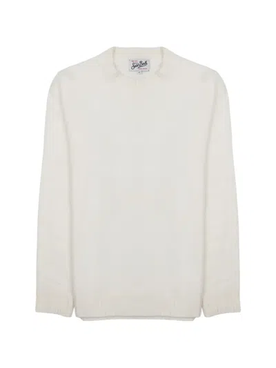 Mc2 Saint Barth Crew-neck Ribbed-trim Sweatshirt In Neutral