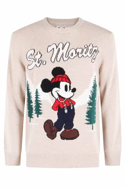 Mc2 Saint Barth X Disney Heron Crew-neck Sweater In Neutral