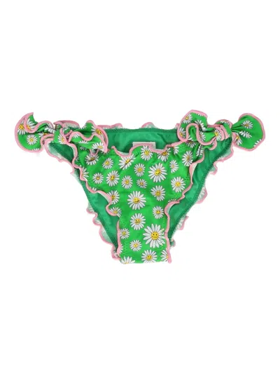 Mc2 Saint Barth Kids' Cric Frou Frou Slip-daisy Emo 57 In Green