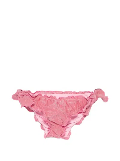 Mc2 Saint Barth Kids' Cric Ruffled Bikini Bottom In Pink
