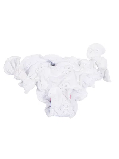 Mc2 Saint Barth Kids'  Cric-sangallo Flower Embry 01 In White