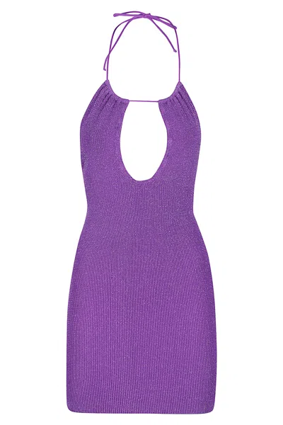 Mc2 Saint Barth Crinkle One Piece With Central Drop In Purple