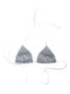 Mc2 Saint Barth Crinkle-textured Triangle Bikini Top In Gray