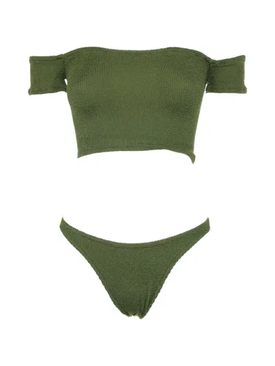 Mc2 Saint Barth Crinkled Bikini Bottom In Green