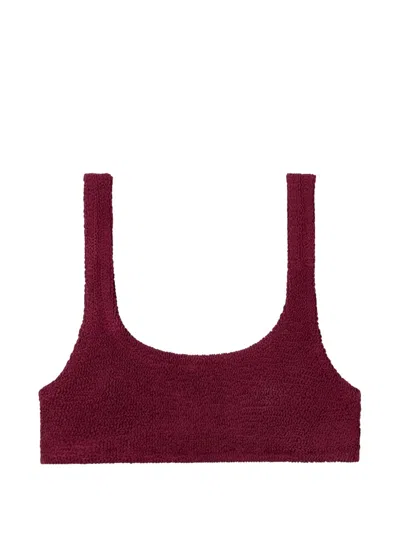 Mc2 Saint Barth Crinkled Bikini Top In Brown