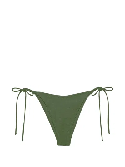 Mc2 Saint Barth Crinkle-fabric Bikini Bottoms In Green