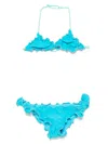 Mc2 Saint Barth Logo-patch Lurex Bikini In Blue