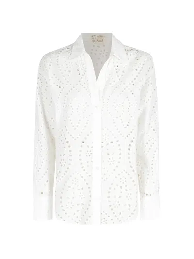 Mc2 Saint Barth Cristal Broderie Anglaise Embroidery Shirt In Red
