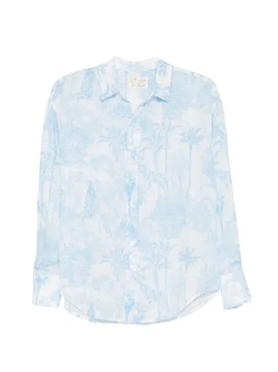 Mc2 Saint Barth Cristal Printed Shirt In Blue