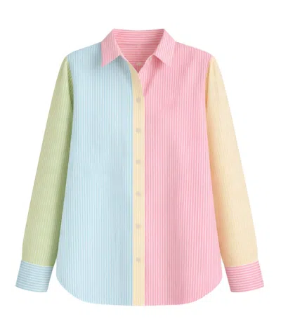 Mc2 Saint Barth Cristal Seersucker Multicolor Striped Shirt