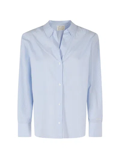 Mc2 Saint Barth Cristal Vertical-stripes Shirt In Blue