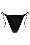 Mc2 Saint Barth Woman Swim Briefs With Black Rhinestones In Black