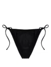 Mc2 Saint Barth Woman Swim Briefs With Black Rhinestones In Black