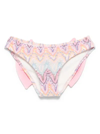 Mc2 Saint Barth Kids' Crochet-knit Bikini Bottoms In Pink