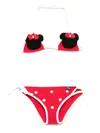 Mc2 Saint Barth Crochet-knit Minnie-patch Bikini In Red
