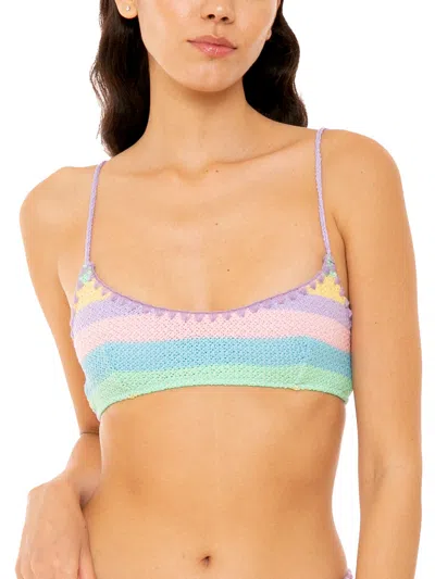 Mc2 Saint Barth Crochet Multicolor Striped Bralette