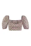 Mc2 Saint Barth Crop Top With Floral Print