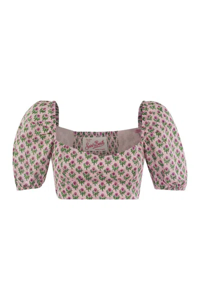 MC2 SAINT BARTH MC2 SAINT BARTH CROP TOP WITH FLORAL PRINT