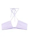 Mc2 Saint Barth Cross-straps Halterneck Bikini Top In Purple