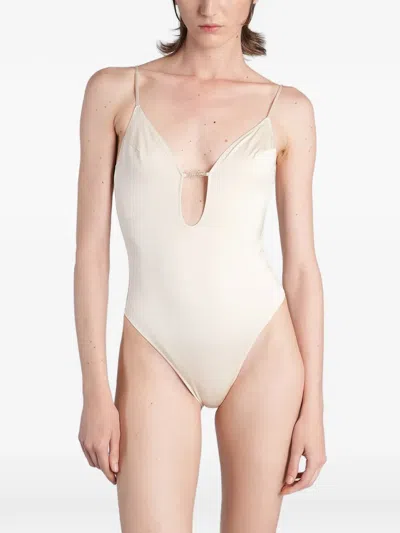 Mc2 Saint Barth Crunchy Swimsuit In Neutral