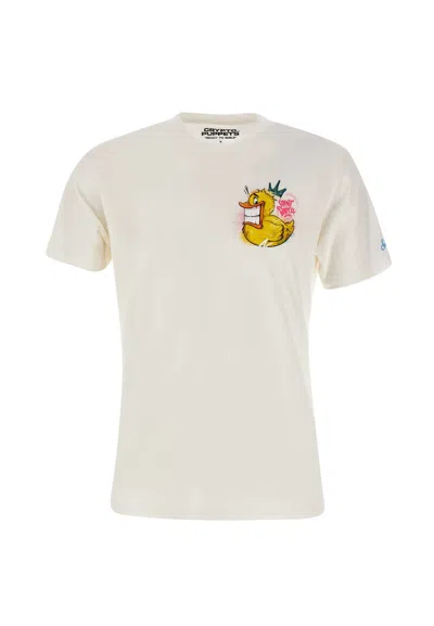 Mc2 Saint Barth Crypto Puppets Cotton T-shirt In White