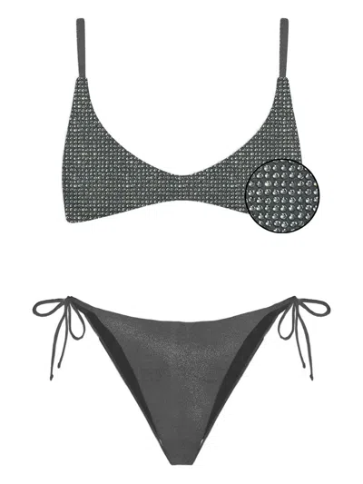 Mc2 Saint Barth Crystal-embellished Bikini In Gold