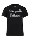 Mc2 Saint Barth Woman T-shirt With Tutte Quelle Bollicine Lettering In Black
