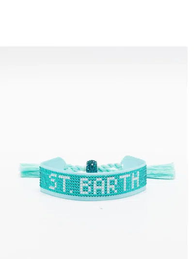 Mc2 Saint Barth Crystal-embellished Tassel Bracelet In Green