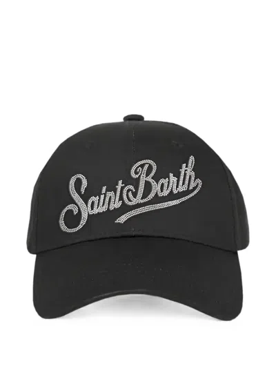 Mc2 Saint Barth Crystal-embellished Baseball Cap In Black