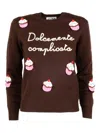 Mc2 Saint Barth Cupcake Crew Neck Sweater In Brown