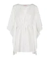 Mc2 Saint Barth Floral Cut-out Cotton Round Neck Caftan