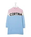 Mc2 Saint Barth Cutie Intarsia-knit Dress In Blue