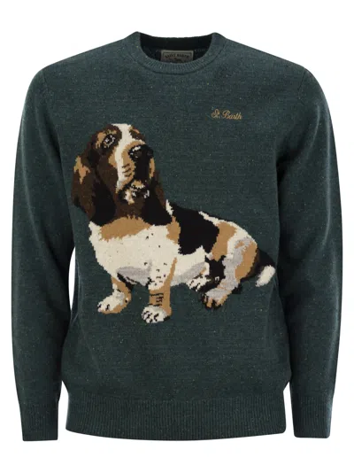 Mc2 Saint Barth Dachshund Jumper In Wool Blend In Brown