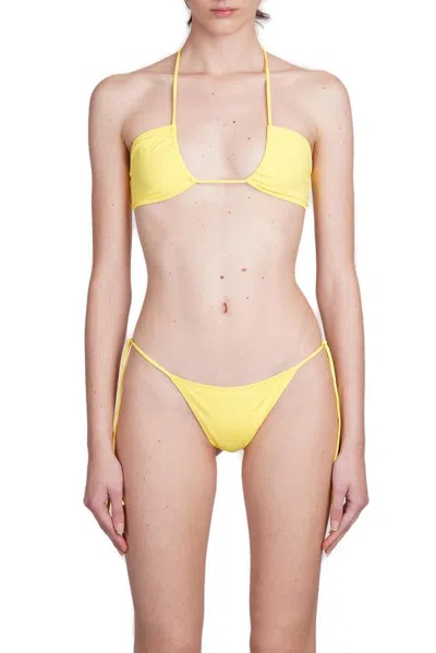 Mc2 Saint Barth Dahlia Halterneck Bikini Top In Yellow