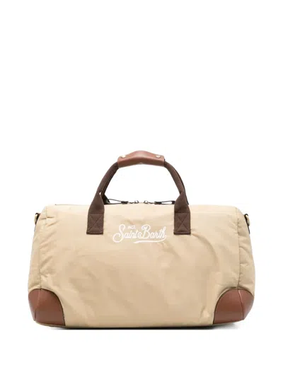 Mc2 Saint Barth Daily Embroidered-logo Holdall In Burgundy