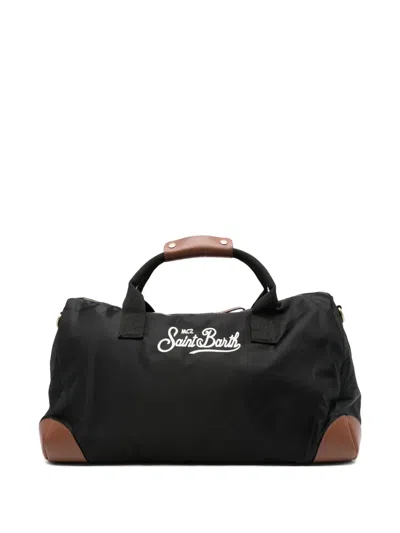 Mc2 Saint Barth Daily Logo-embroidered Contrast-trim Tote Bag In Black