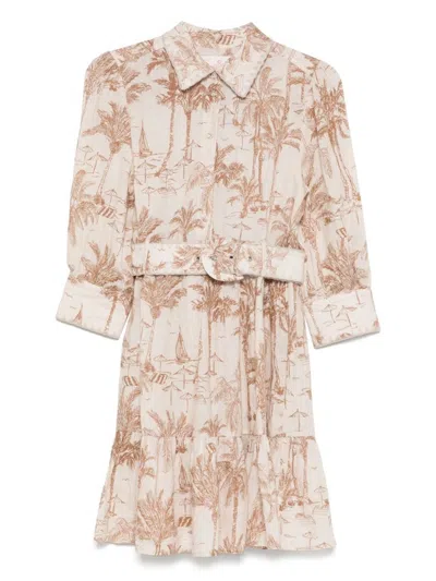 Mc2 Saint Barth Printed Dress In Neutrals